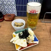 アサヒスーパードライ w/ お通し|T. Wonderさん