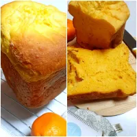 ももさんの料理 何と水分はミカンだけ(((o(*ﾟ▽ﾟ*)o)))みかんで焼くみかん食パン‼