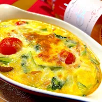 ヤマサ醤油公式アカウントさんの料理 ほうれん草の生地なしヘルシーキッシュ風|おかちさん