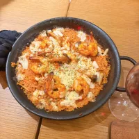 エビとチーズのトマトパエリア|ちゃみこさん