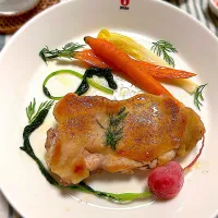 チキンソテーとお野菜