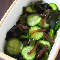 きゅうりとキクラゲとわかめの酢の物|ぱんだのままんさん