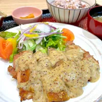 炭焼きチキンのマスタードクリームソース|ま〜てぃんさん