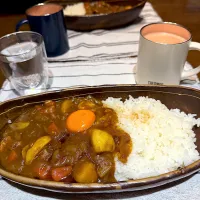 夫料理☆にんにく1玉🧄入りのカレー🍛|kaoriさん