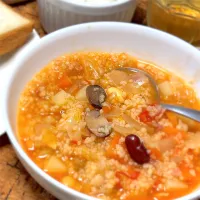 クスクス入り具沢山ミネストローネ🍲|にょんにいさん