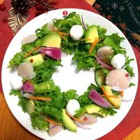 わさび菜のリースサラダ|むぎこさん