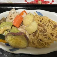 温野菜とキノコのスパゲッティ|kittykittyさん