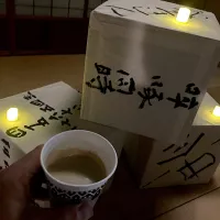 コーヒー@撞木館クリスマスライトアップ　全然クリスマスっぽくなくて、むしろ夏の夜のお化け屋敷って感じ😰