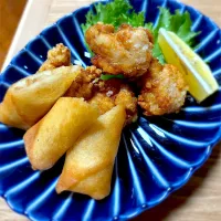 鶏肉の唐揚げ、春巻き|藤田 まり子さん