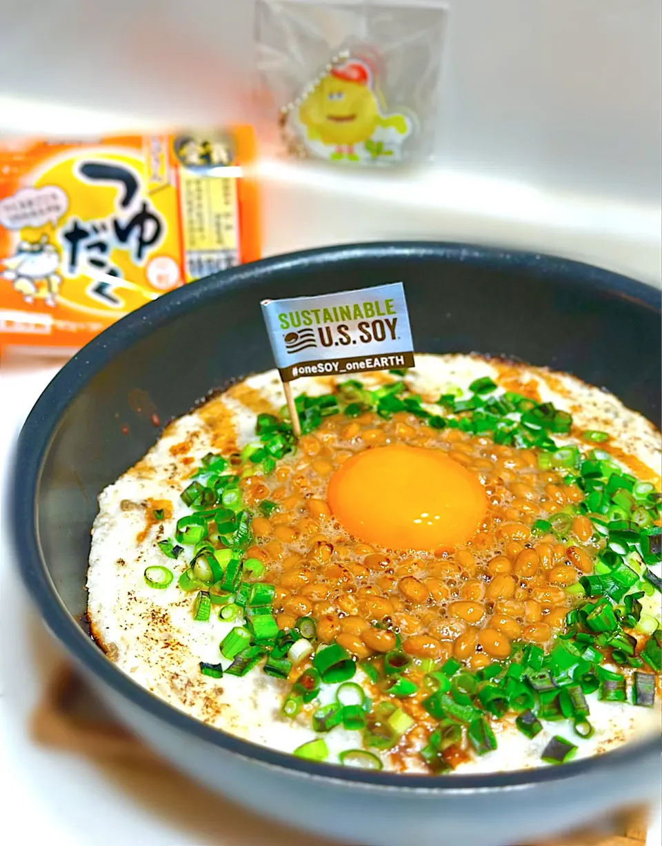 納豆ととろろのふわトロ焼き🔥|ひろりんさん