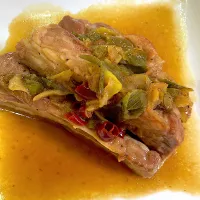 赤唐辛子と生姜の#スペアリブの煮込み 🥢|keitanさん