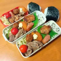 次男・私弁当&おにぎり|tamagomagomagoさん