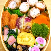 肉巻き海老弁当🍱|にゃん(=^・^=)さん