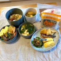 今日の旦那さんお弁当とmyランチプレート🐽|さくたえさん