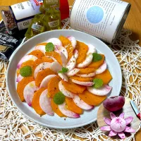 蕪（ももたろう）と柿のカルパッチョ|sakurakoさん