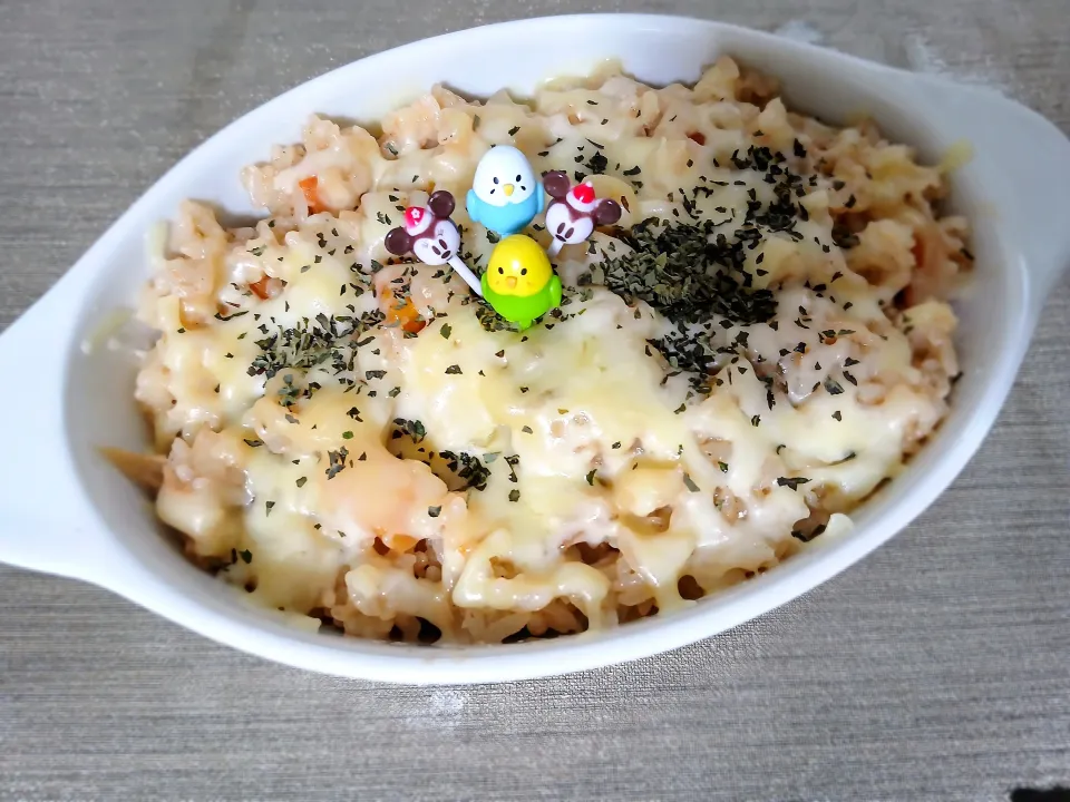 トマト煮リメイク😆✨激ウマ簡単ドリアｄ(*｀･(エ)･´*)ｂ✨|ぽんすけさん