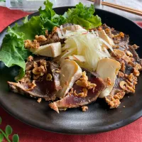 スモークカマンベールとかつおのサラダ