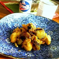 ささみと茄子のスパイス炒め