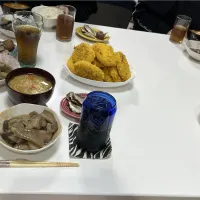 晩御飯☆いわしの梅煮☆揚げなすのさっぱり煮☆インカのめざめのコロッケ☆野菜のかき玉スープ|Saharaさん