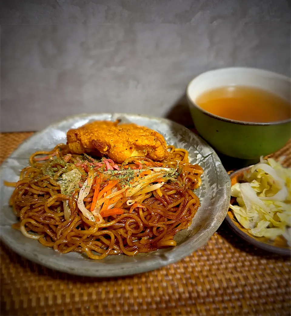 クリスマスチキン焼きそばとスープ|Noriyuki Saitoさん