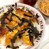 おっさんワンプレート　カツ丼　汁　サラダ|ひげおやじさん