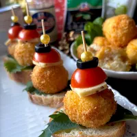 ミニクロケッタのブルスケッタ ~スペインのクリスマス🎄🇪🇸