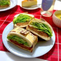 ハムカツレタスサンド