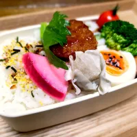 冷凍チキンカツ＆しゅうまい弁当赤カブのピクルス添え|まな☆さん