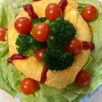 チキンライスのクリスマスリース🎄|ちいこさん