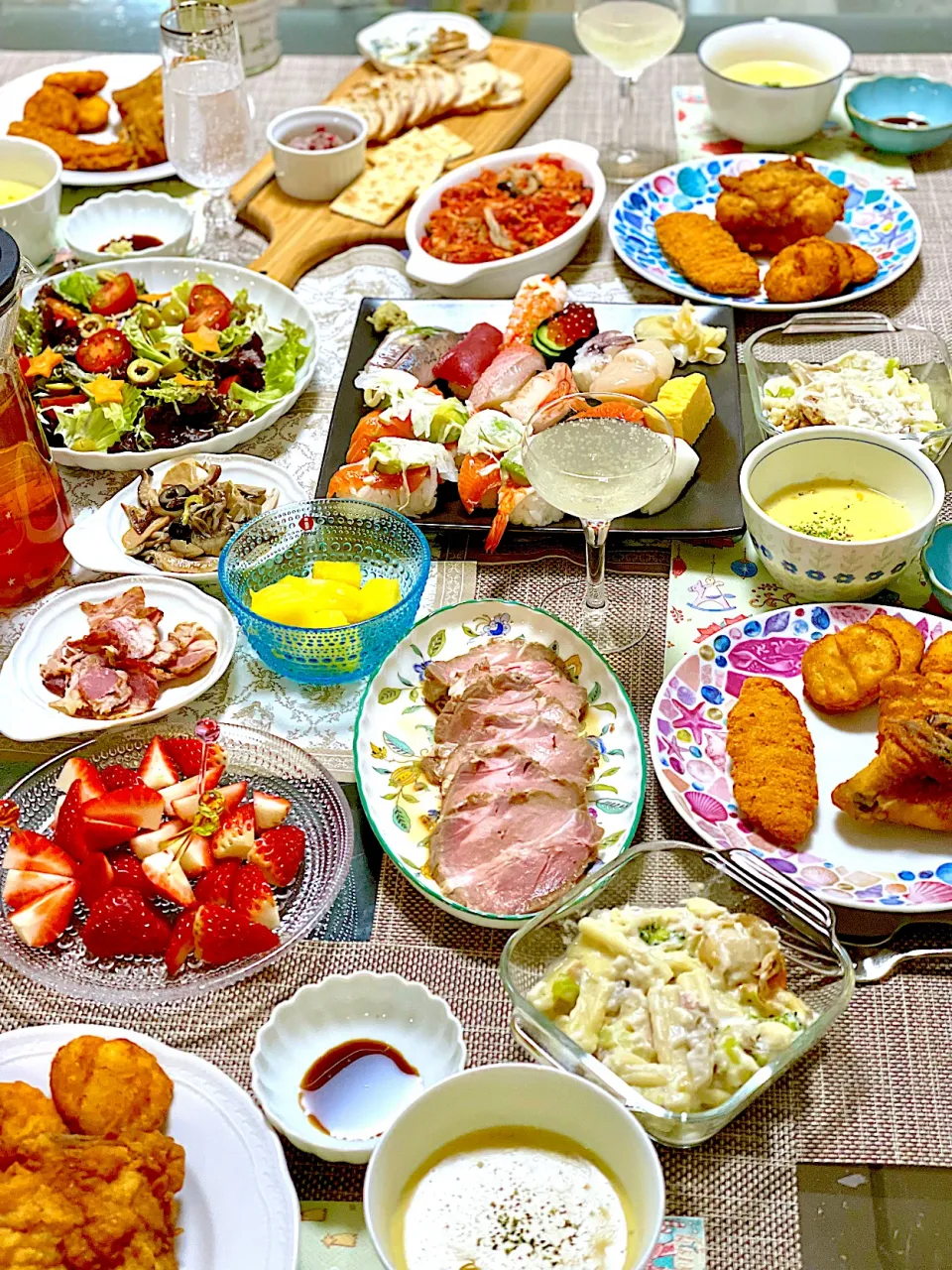 夕飯 チキンなど|ふわふわさん