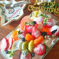 フルーツいっぱいスコップX'masケーキ🎄|fumfumさん