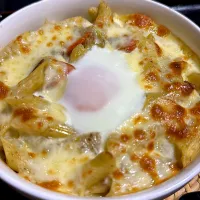 鶏挽きと白菜大根のペンネグラタン風| たまさん