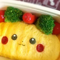 顔だけピカチュウオムライス⚡|はゆさん