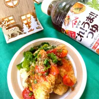 米粉でカラリ鶏むねナゲットwithサルサソース·͜·♡|fumiさん