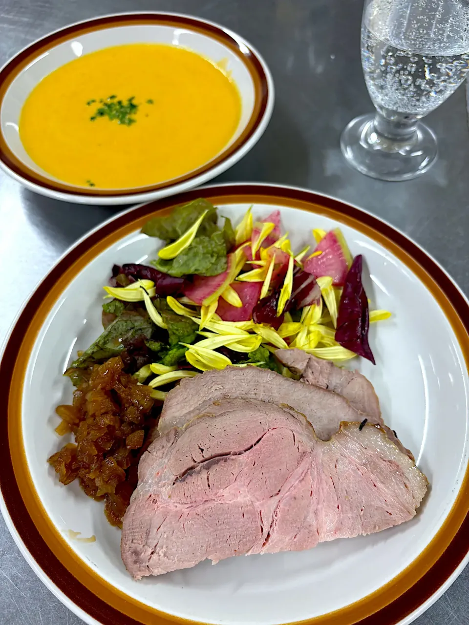 ローストポークとかぼちゃのポタージュ|こずりんさん