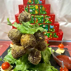 ほうれん草の白和えツリーと高野豆腐のクリスマスプレゼント Spinach