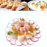 甘海老とホタテのカルパッチョ