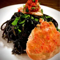 🦀蟹のイカ墨パスタ🦑🇮🇹