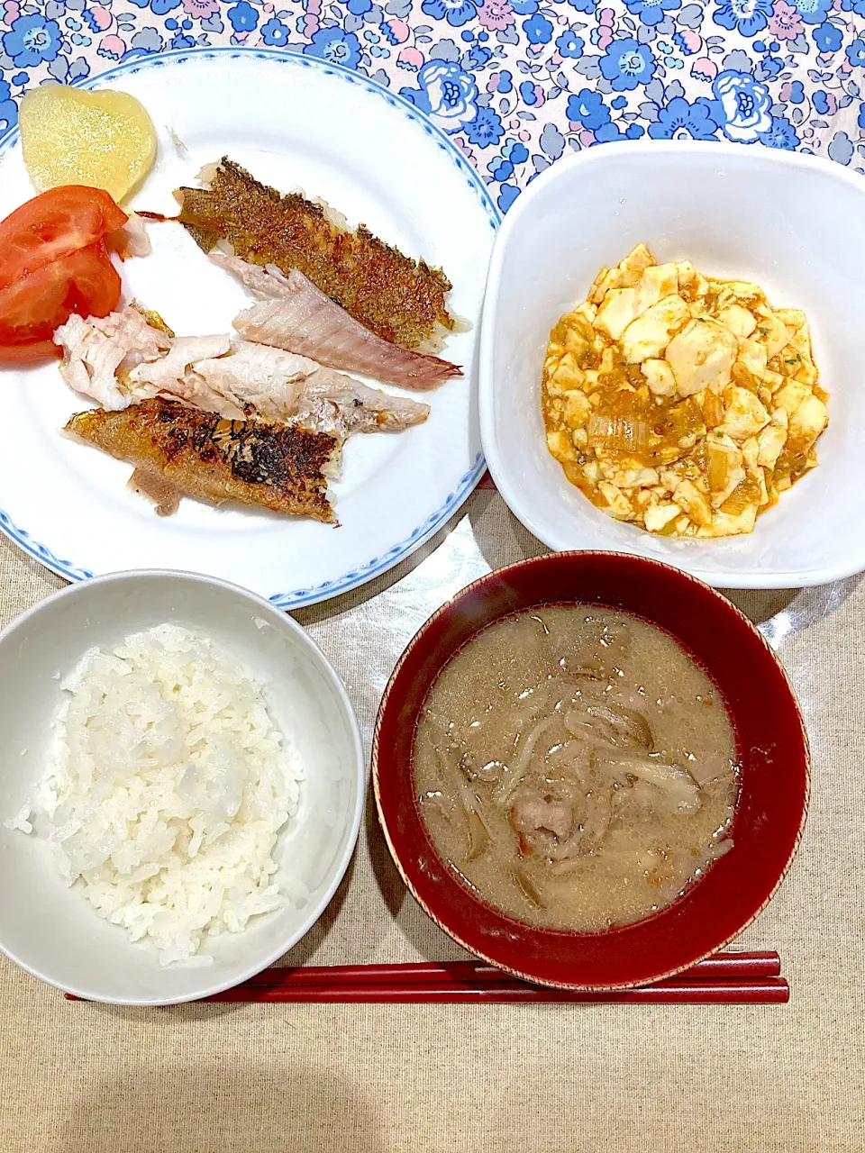 宗谷カレイとなめたカレイと麻婆豆腐|おしゃべり献立さん