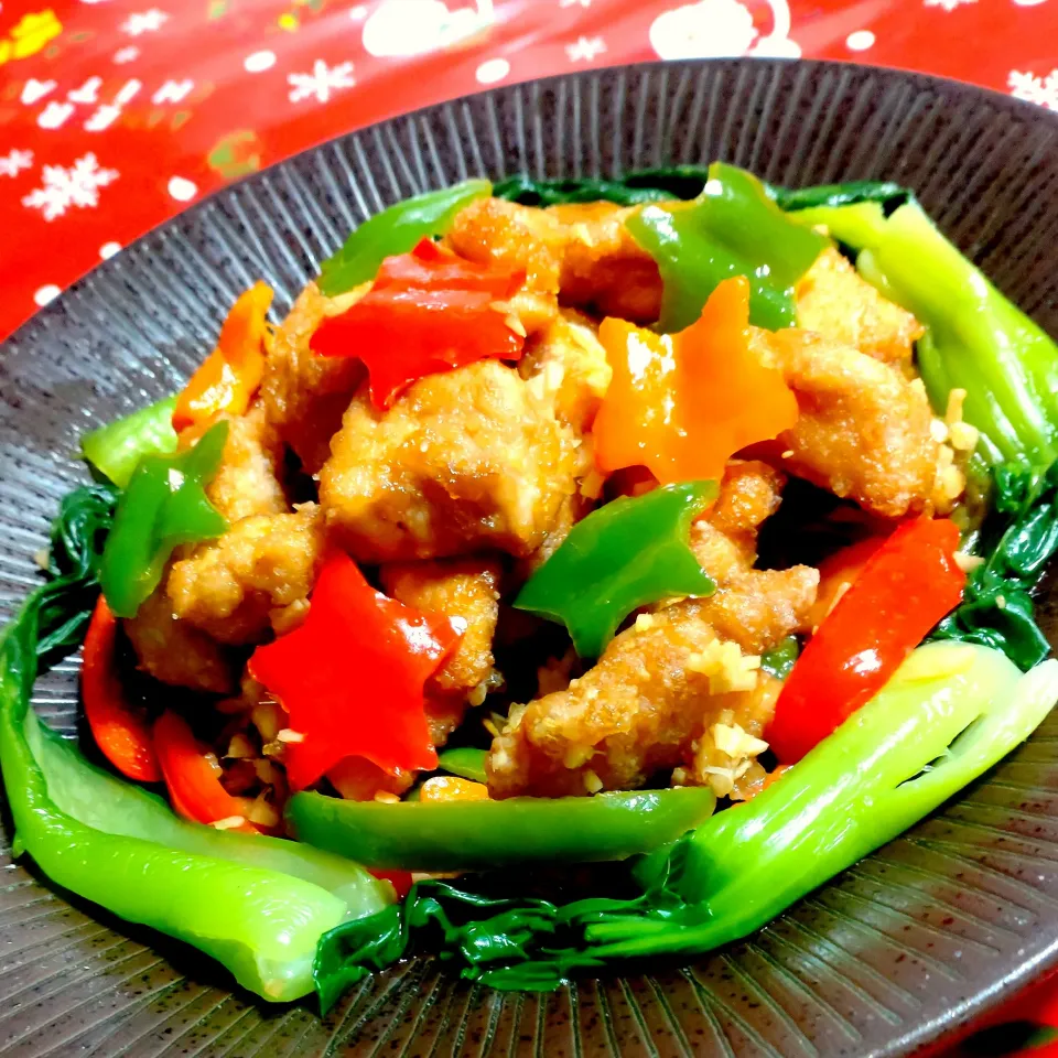 鶏竜田揚げとピーマンの香味ソース|cherry🍒さん