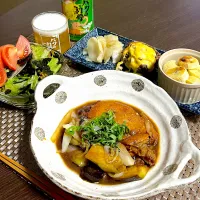 12/28晩酌：手羽先と茄子の味噌照り煮|ななみんさん