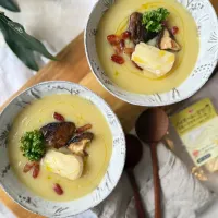 スモークカマンベールとさつまいもポタージュ|asumi-yuzukoさん