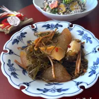 数の子と鮑の松前漬&菜の花の白和え