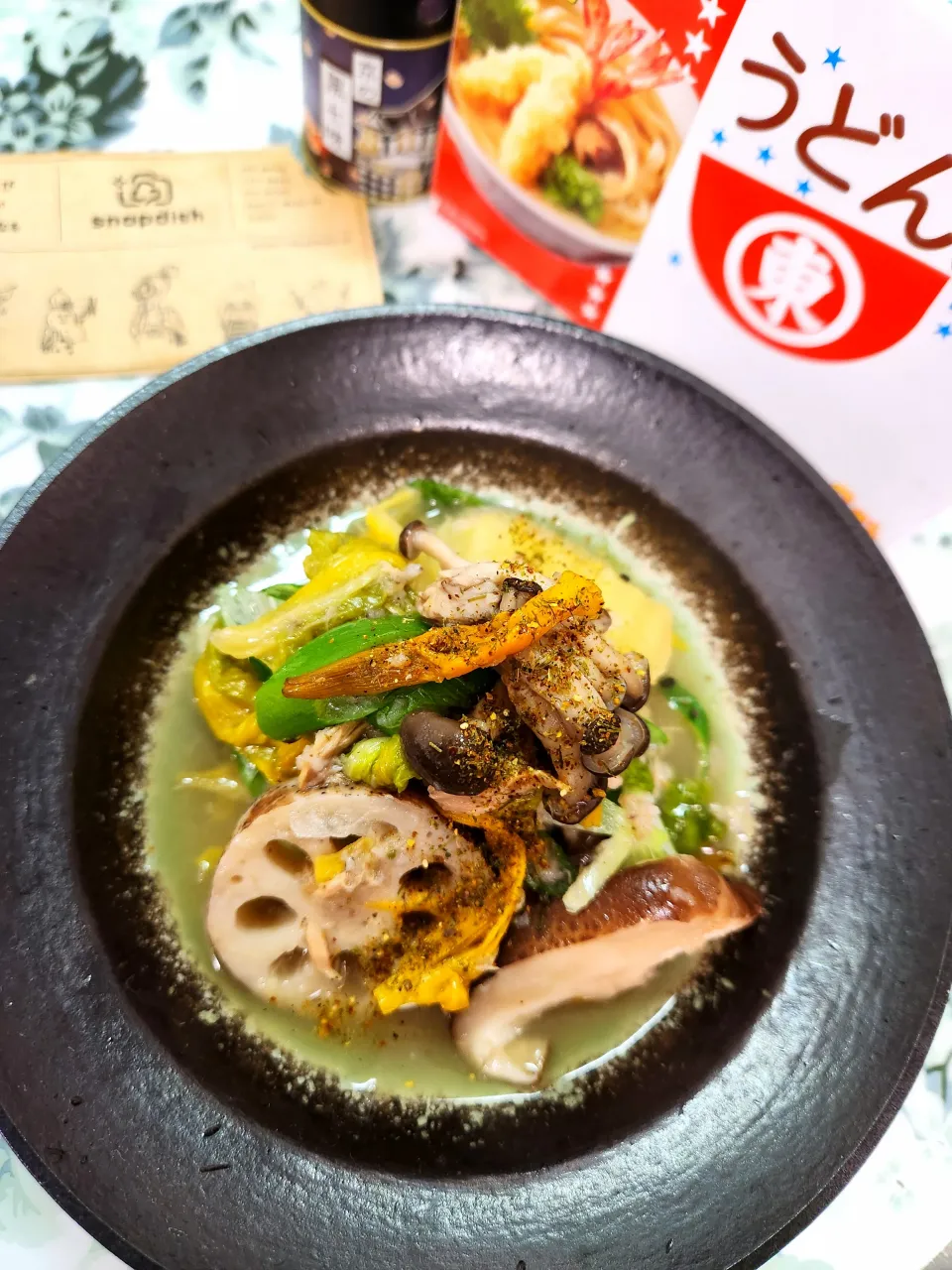 🔷片栗粉不要🍊オレンジ白菜と☀️天日干し🍄きのこの蓮根餡🔷|@きなこさん