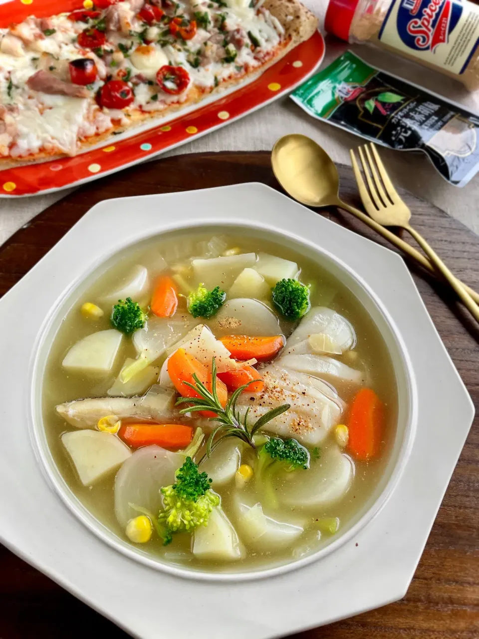 鱈＆ニンニクnoスープ|スイーツポテトさん
