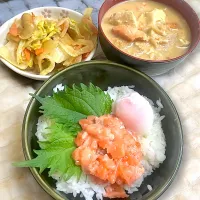 サーモンいくら丼献立|besさん