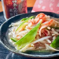 もやしとカニカマの中華あんかけ