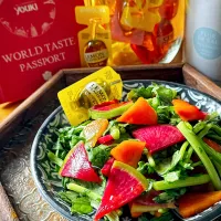 🥗紅芯大根と柿と春菊のサラダ🥗|にゃんぺこさん