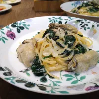 牡蠣とほうれん草のクリームパスタ|古尾谷りかこさん