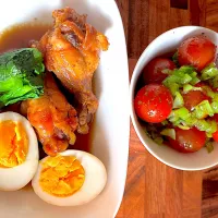 煮物とプチトマトのサラダ|♡happyhalloween♡さん